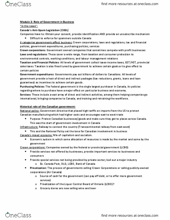 AFM131 Lecture 5: Module 2 - Role of Government in Business cover image