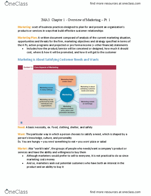 COMMERCE 2MA3 Chapter Notes - Fall 2018 Chapter 1 - Institute for Operations Research and the Management Sciences, Tim Hortons, Starbucks thumbnail