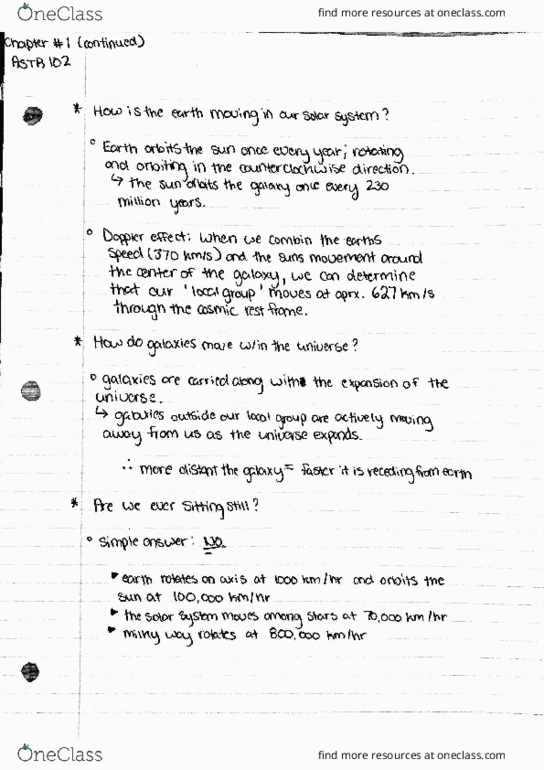ASTR 102 Lecture 3: ASTR 102 Lecture 2 notes (ch 1-3) cover image