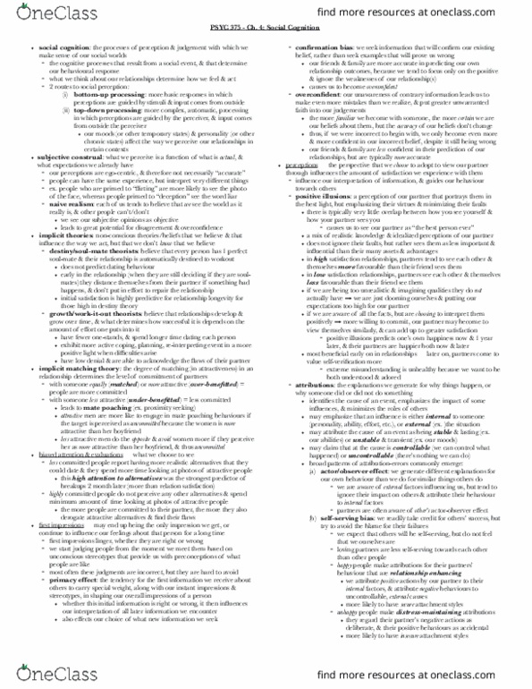 PSYC 375 Chapter 4: PSYC 375 Notes - Ch. 4 PDF thumbnail