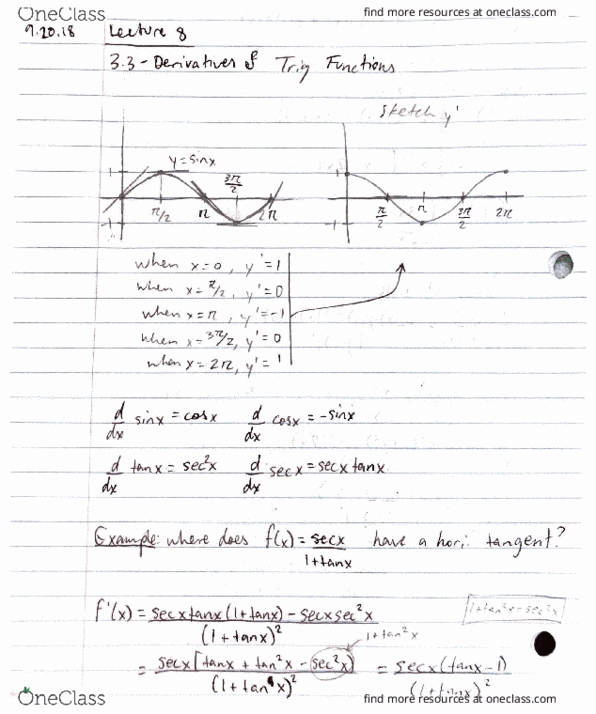 MATH 1ZA3 Lecture 8: 3.3 - derivatives of trig functions, 4.8 - newton's method cover image