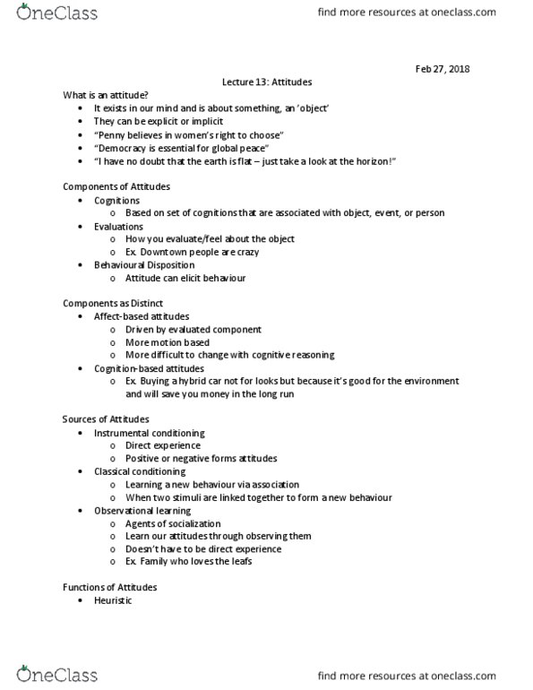 SOCPSY 1Z03 Lecture Notes - Fall 2018 Lecture 13 - Observational learning, Classical conditioning thumbnail