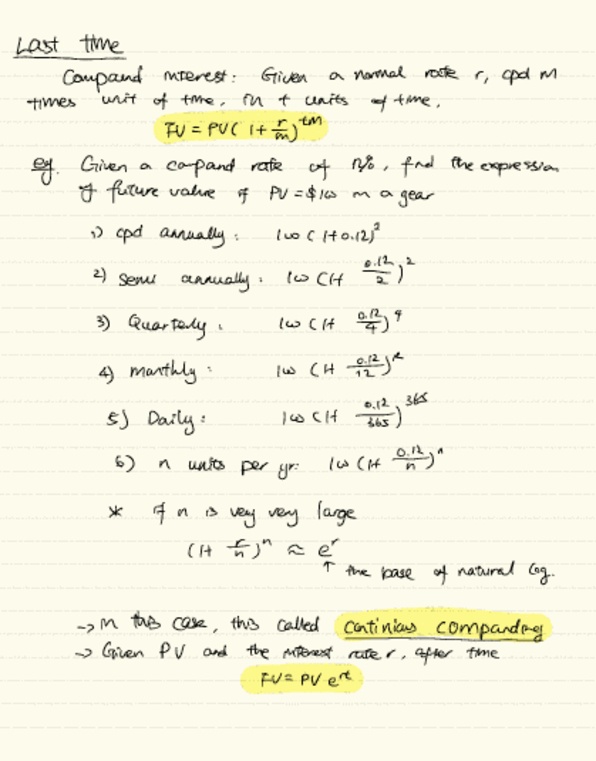 MAT133Y1 Lecture 3: lec#3 continous rate, effective rate cover image