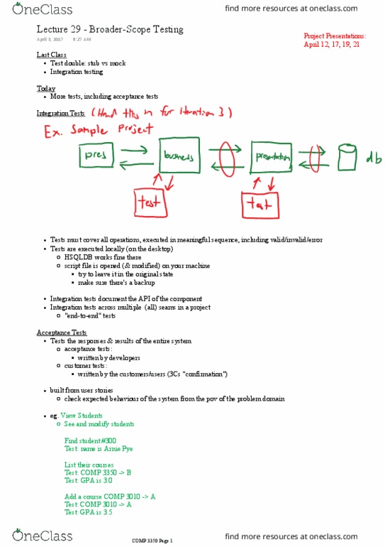 COMP 3350 Lecture 29: Lecture 29 - Broader-Scope Testing thumbnail