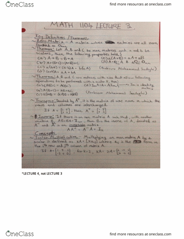 MATH 1104 Lecture 4: Notes for Lecture 4 cover image