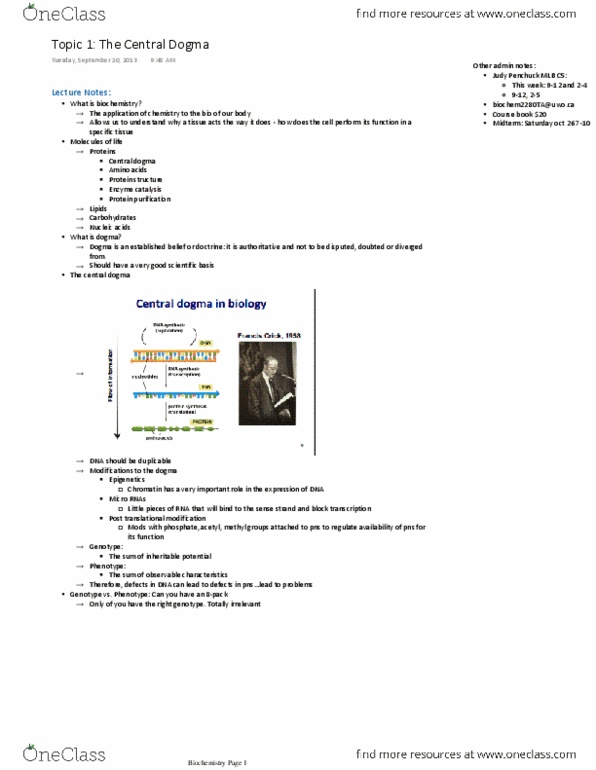 Biochemistry 2280a biochemistry notes pdf oneclass