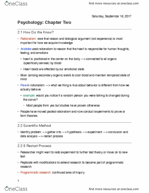 PSY100H1 Chapter Notes - Chapter 2: Normal Distribution, Sampling Error, Internal Validity thumbnail