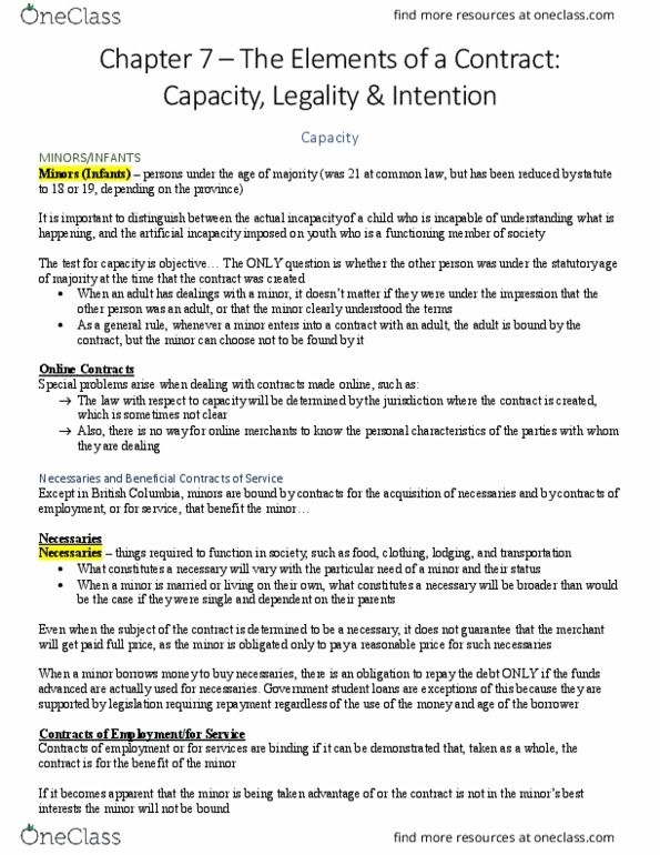 MGMT-2007EL Chapter Notes - Chapter 7: Natural Person, Insurable Interest, Indian Register thumbnail