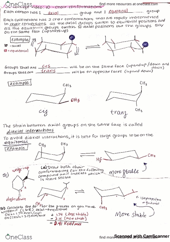 CHM 2210 Lecture 7: chair conformations examples thumbnail