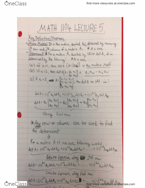 MATH 1104 Lecture 5: 5th Lecture cover image