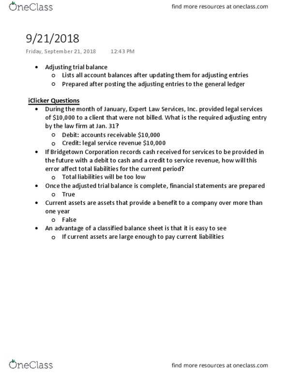 MGMT 20000 Lecture Notes - Lecture 11: Current Liability, General Ledger, Trial Balance thumbnail