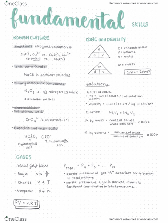 CHEM 1A03 Lecture 2: Nomenclature, Concentration/Density, Gases cover image