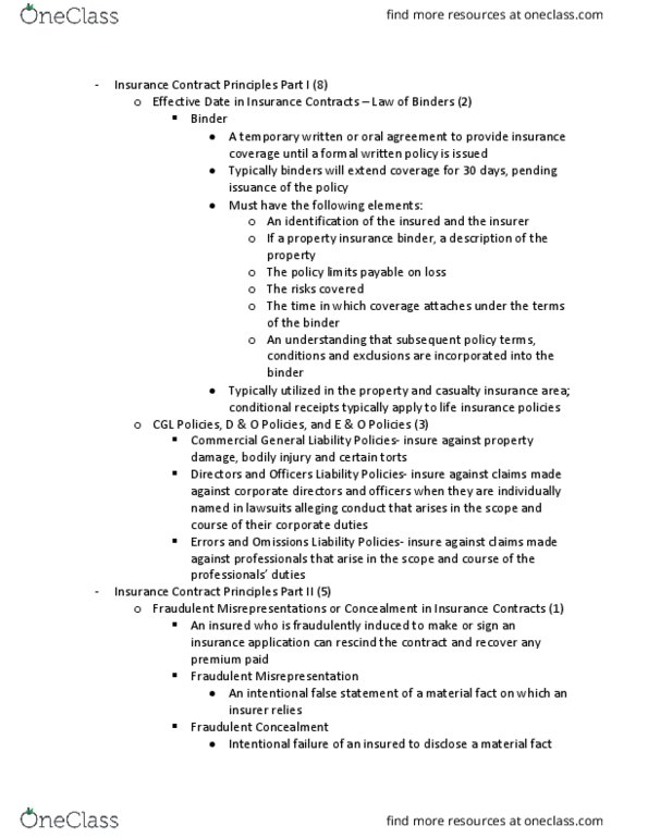 RMI-4420 Lecture Notes - Lecture 4: Zurich Insurance Group, Property Insurance, Estoppel thumbnail