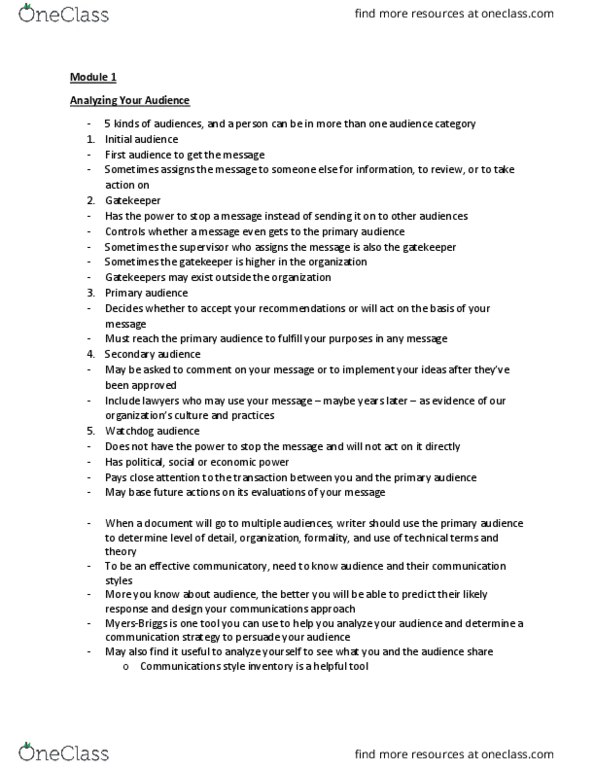 BUSI 2010 Lecture Notes - Lecture 4: Discourse Community thumbnail