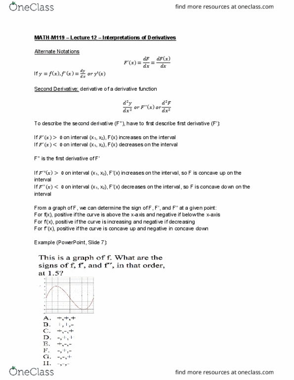 MATH-M 119 Lecture Notes - Lecture 12: Microsoft Powerpoint, Dependent And Independent Variables cover image