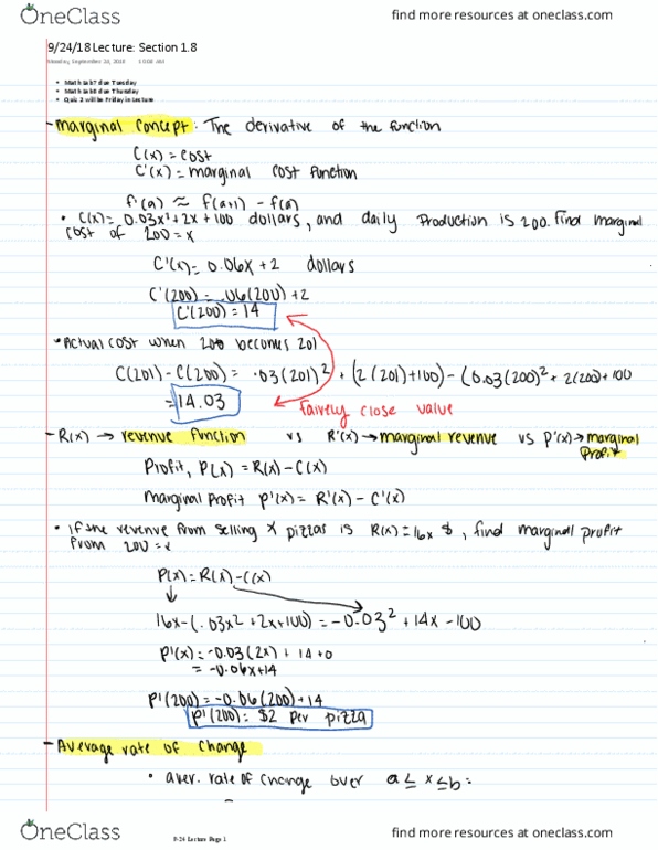 MATH221 Lecture 12: MATH 221 Lecture 24: Math 221: Calculus 1 9/24 Lecture Section 1.8 thumbnail