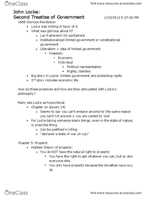 POLSCI 2O06 Lecture Notes - Lecture 26: Limited Government thumbnail