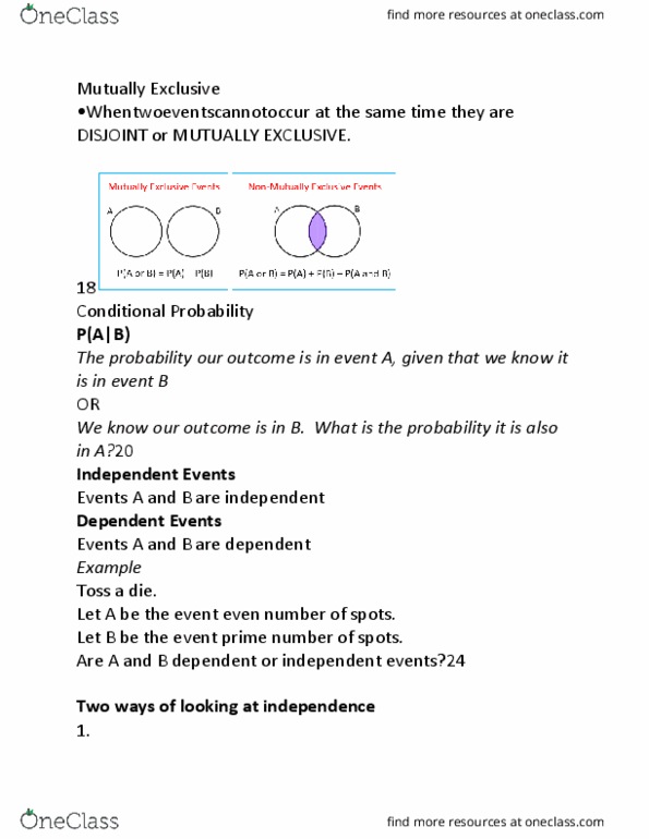 STA215H5 Lecture Notes - Lecture 9: Prime Number, Conditional Probability thumbnail