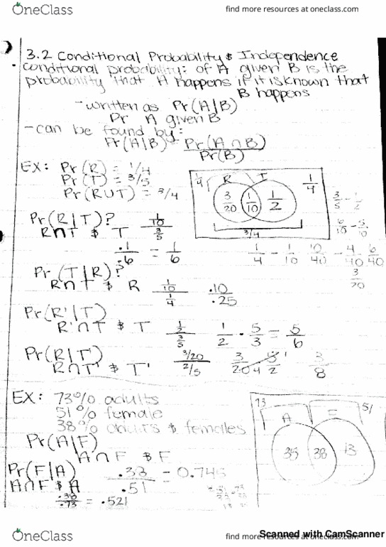 MATH-M 118 Lecture 11: M118 - Lecture 3.2 Conditional Probability and Independence cover image