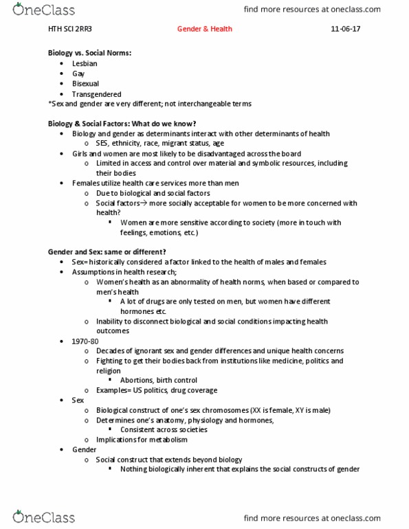 HTHSCI 2RR3 Lecture Notes - Lecture 7: Downtown Eastside, Health Promotion, Weight Gain thumbnail