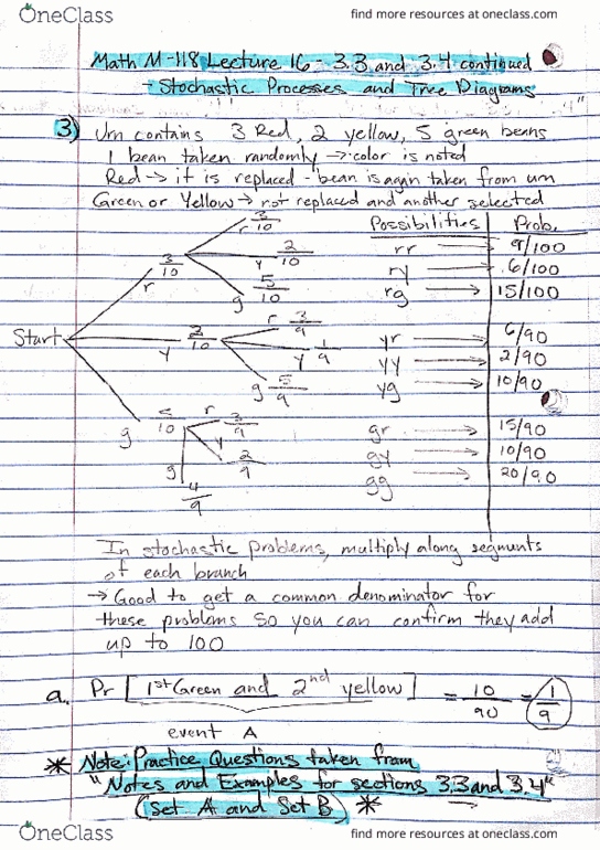 MATH-M 118 Lecture 16: Lecture 16: Stochastic Processes and Tree Diagrams cover image