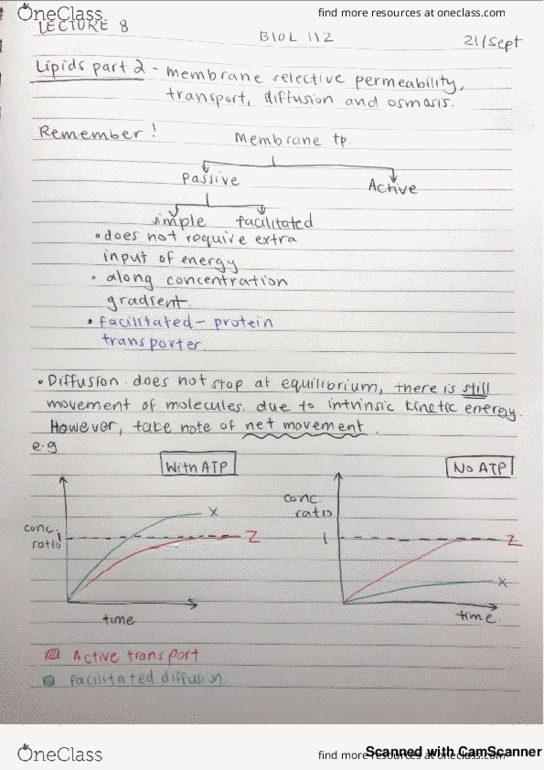 BIOL 112 Lecture 8: Lipids: Membrane Selective Permeability & Transport Across Membrane thumbnail