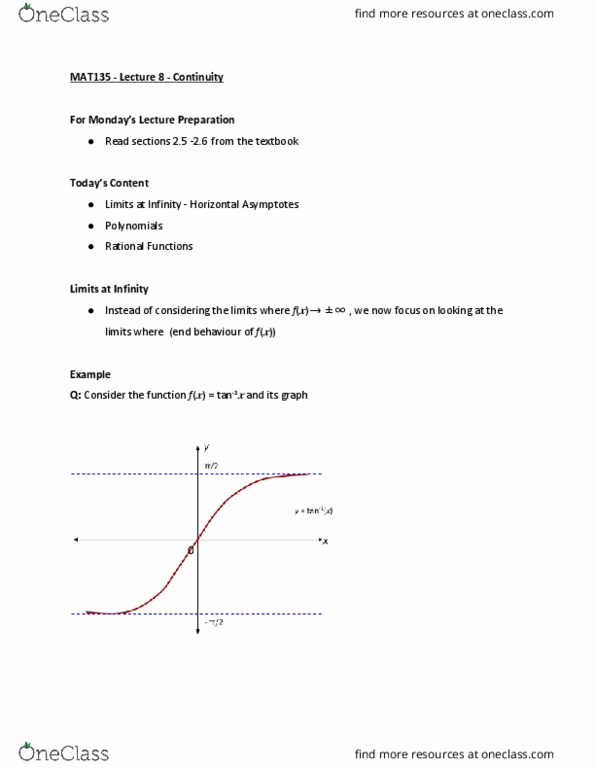 MAT135H1 Lecture Notes - Lecture 8: Asymptote, Coefficient thumbnail