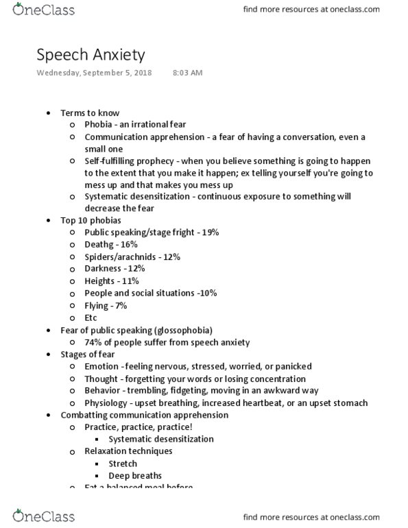 COMM212 Lecture Notes - Lecture 2: Systematic Desensitization, Glossophobia, Communication Apprehension thumbnail