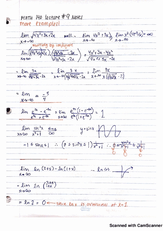 MATH 140 Lecture 9: Limit Examples cover image