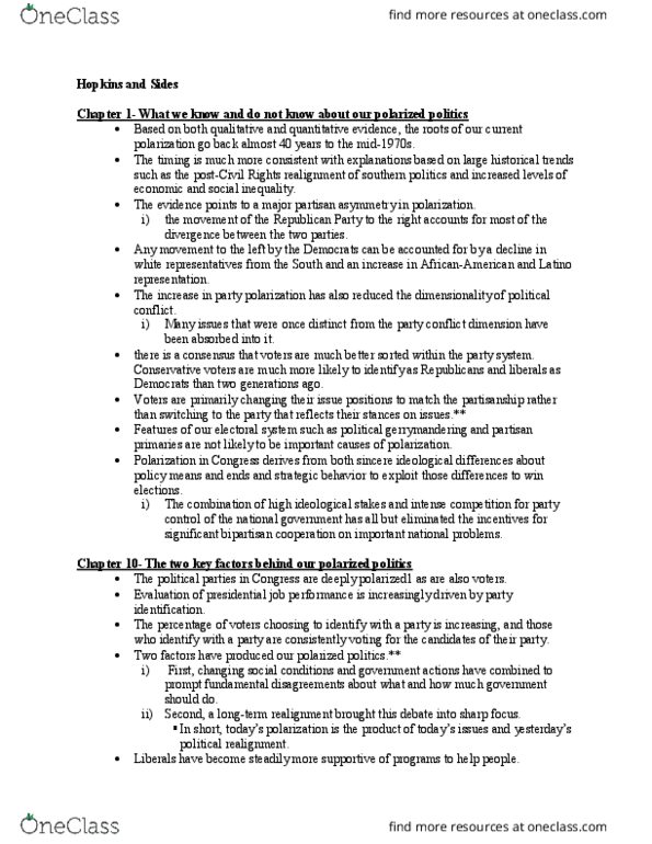 PO SC 4420 Lecture Notes - Lecture 3: Party System, Job Performance, Social Inequality thumbnail