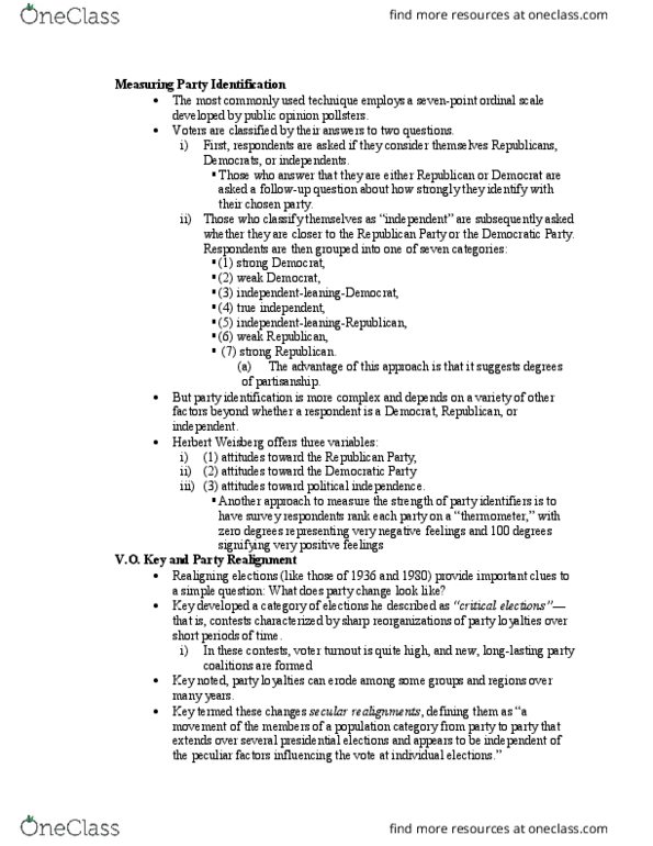 PO SC 4420 Lecture Notes - Lecture 1: Level Of Measurement thumbnail