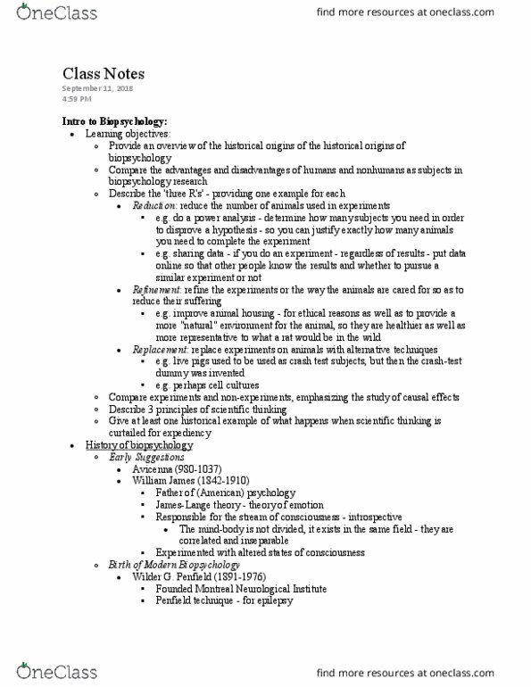 PSYC 304 Lecture Notes - Lecture 2: Mcgill University Health Centre, Crash Test, Behavioral Neuroscience thumbnail
