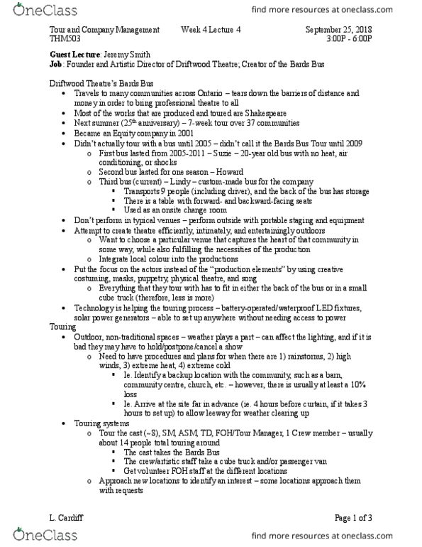 THM 503 Lecture Notes - Lecture 4: Physical Theatre, Multiple Choice thumbnail
