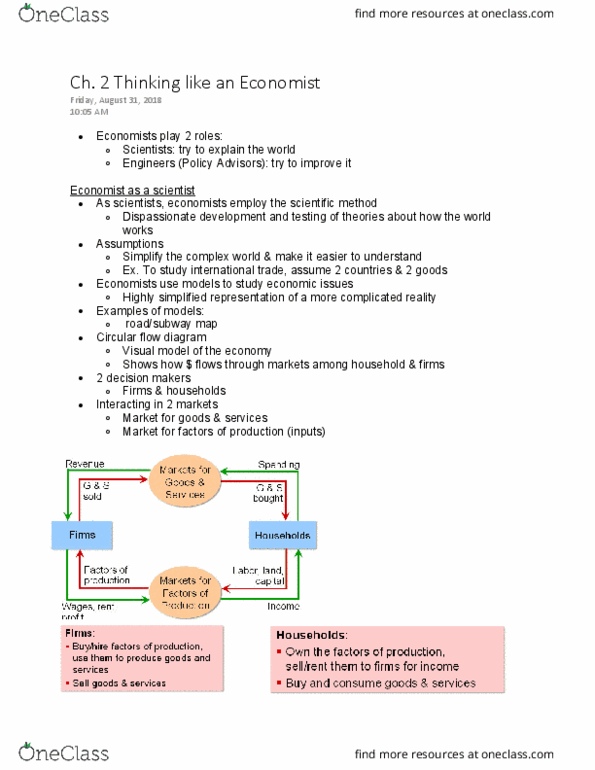 ECON 2010 Lecture Notes - Lecture 3: Scientific Method, Opportunity Cost, Macroeconomics cover image