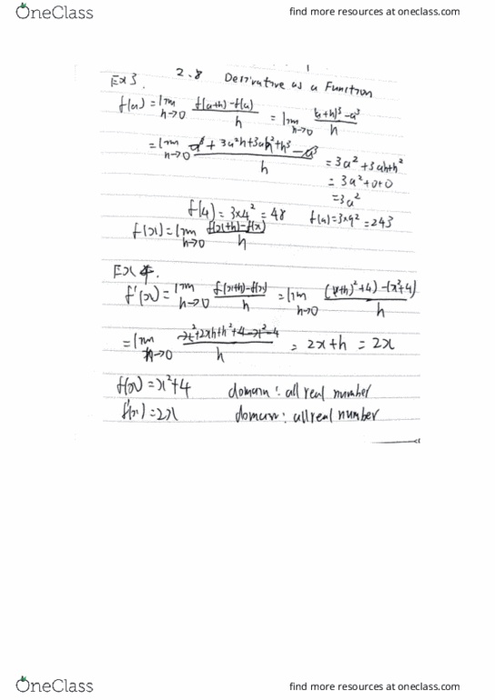 MATH 1131Q Lecture 6: Math 1131Q 2.8 note Derivative as a function cover image