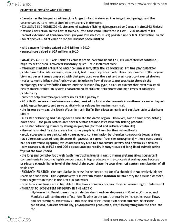 Geography 2131A/B Chapter Notes - Chapter 8: Nautical Mile, Algal Bloom, North Baffin Dialect thumbnail