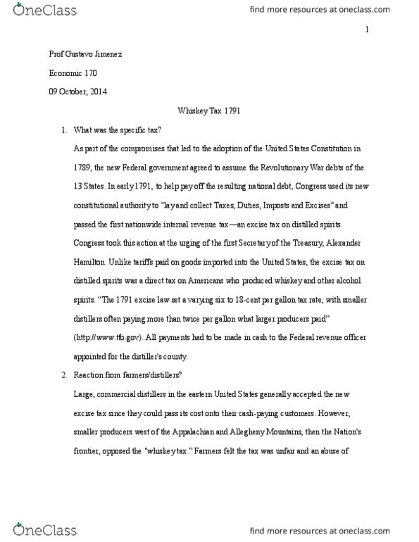 HIST 192 Lecture Notes - Lecture 1: United States Constitution, Direct Tax, Internal Debt thumbnail