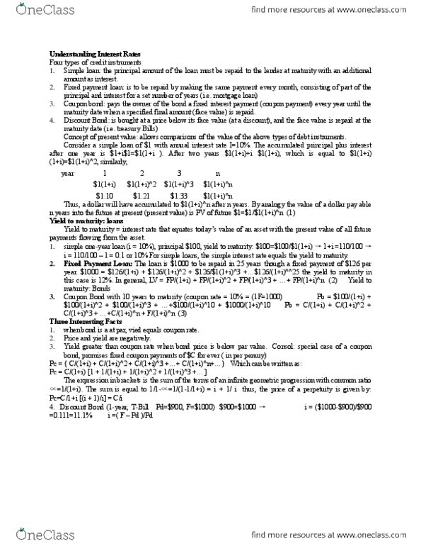 ECON 3P03 Lecture Notes - Mortgage Loan, Interest, Lead thumbnail