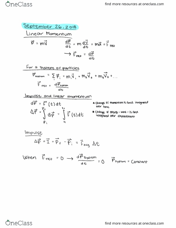 PHYSICS 1250 Lecture 17: Linear and Impulse Momentum cover image