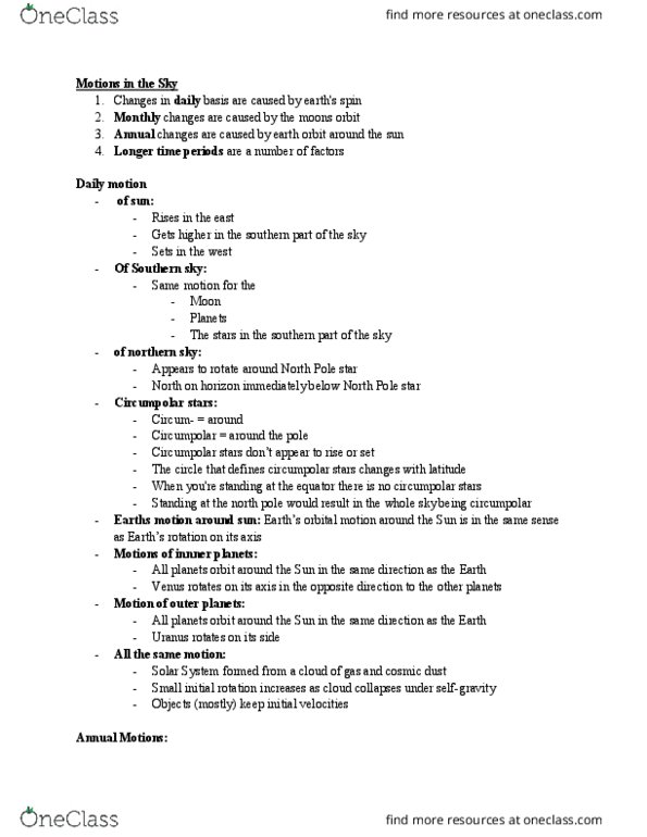 Astronomy 1021 Lecture Notes - Lecture 3: Cosmic Dust, Dailymotion, Orbital Period thumbnail