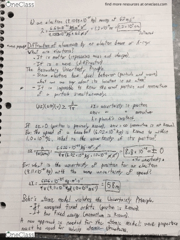 CHEM101 Lecture 2: Diffraction of Elements, Heisenberg Uncertainty Principle. cover image