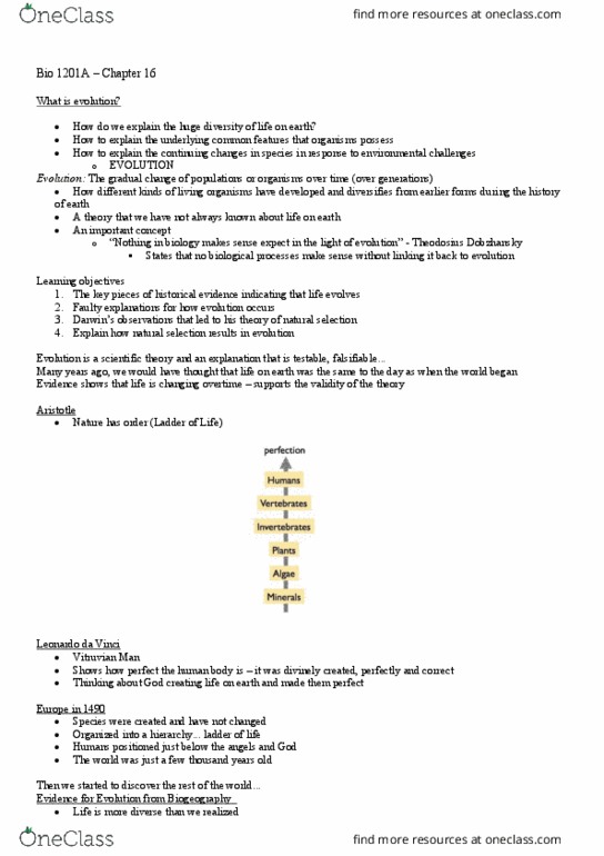 Biology 1201A Lecture 2: Bio 1201A - 12th September Lecture Notes (Vera Tai) thumbnail