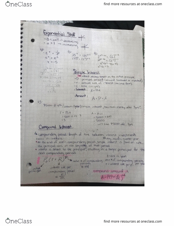 MA129 Lecture 8: Lecture 3 - Exponential Stuff, Compound Interest & Logarithms cover image