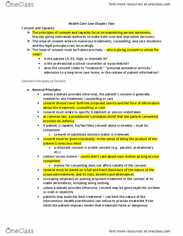 Law 3101A/B Lecture Notes - Lecture 2: Surrogate Decision-Maker, Chiropractic, Affidavit thumbnail