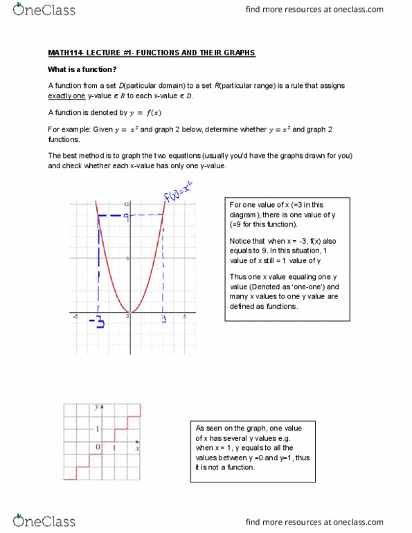 MATH114 Lecture 1: MATH114-LECTURE#1-FUNCTIONS AND THEIR GRAPHS cover image