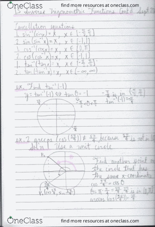 Calculus 1000A/B Lecture 9: Inverse Trig Functions (cont'd) cover image