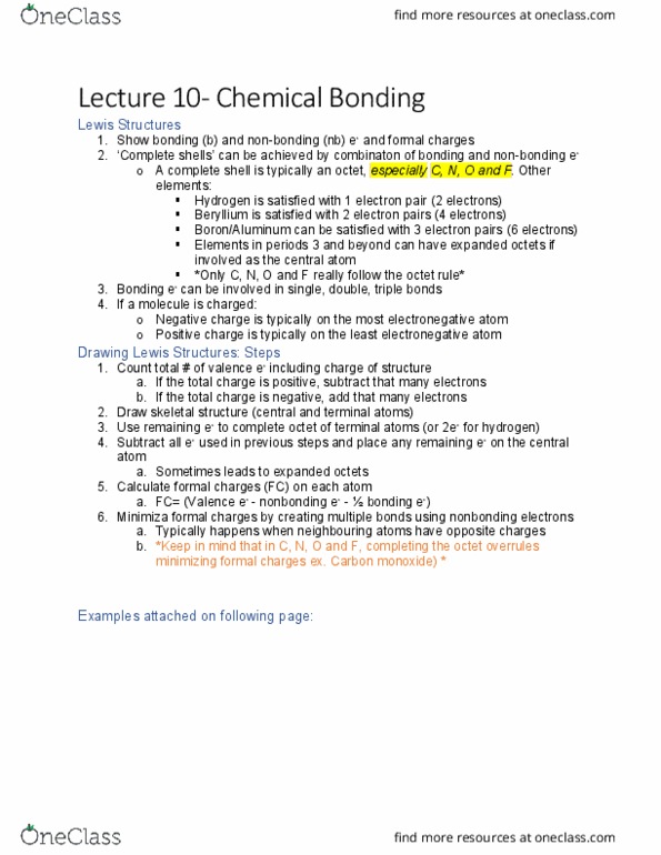 CHEM 1A03 Lecture Notes - Lecture 10: Beryllium, Electronegativity cover image