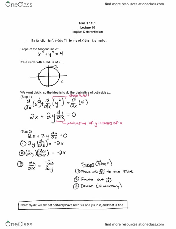 MATH 1151 Lecture Notes - Lecture 16: Fax, Eday thumbnail