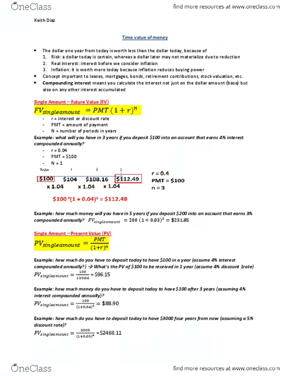 BU111 Lecture Notes - Stock Valuation, Effective Interest Rate thumbnail
