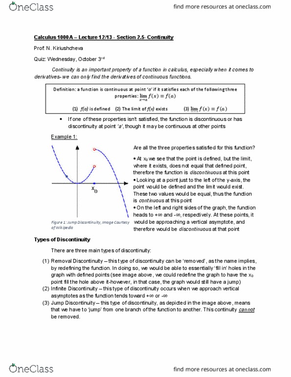 Calculus 1000A/B Lecture Notes - Lecture 13: Asymptote, Piecewise, Oliver Heaviside thumbnail